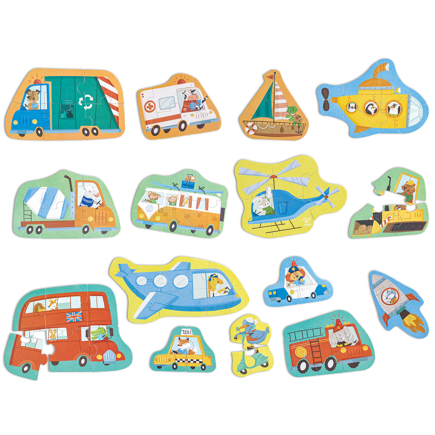 Пазл Hape «Транспорт» 15 картинок