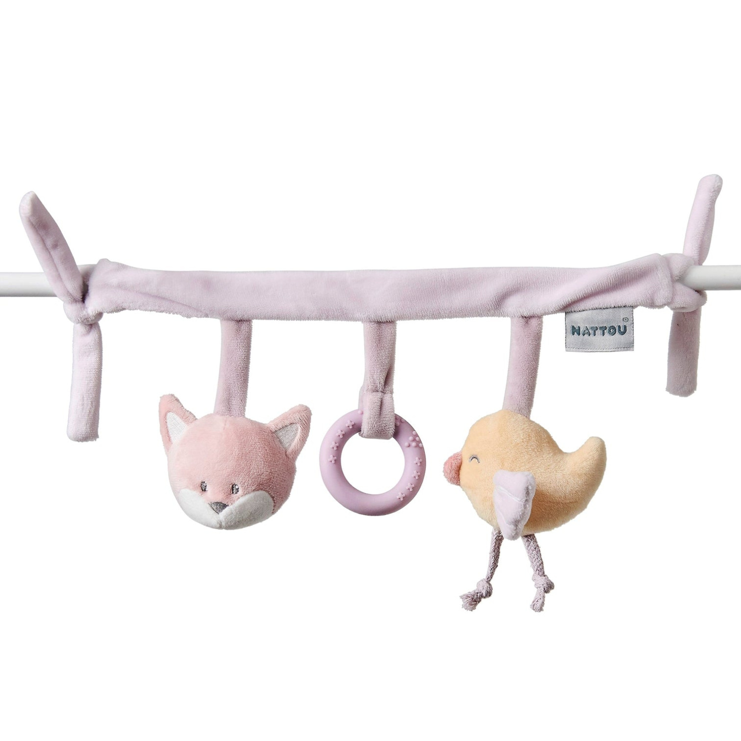 Игрушка мягкая Nattou Soft toy Alice & Pomme Лисичка и Кролик на завязках 485234