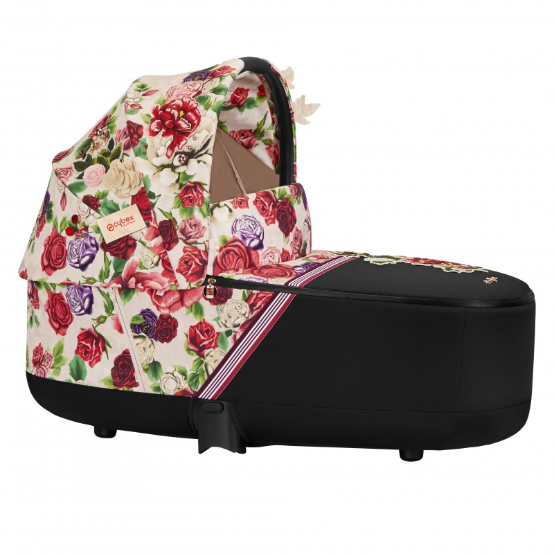 Коляска-люлька Cybex Priam III FE Spring Blossom шасси Chrome Black