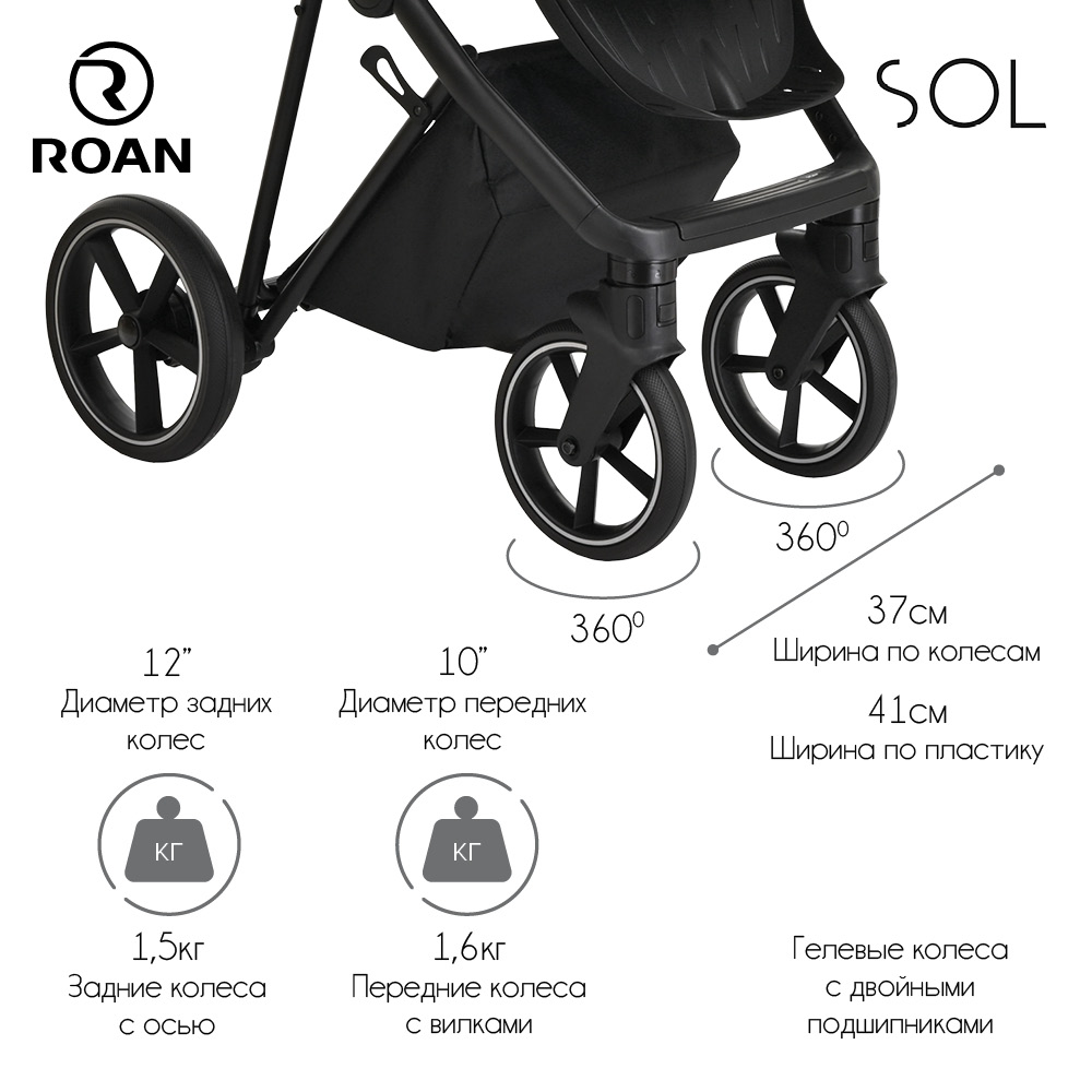 Коляска 2 в 1 Roan Sol