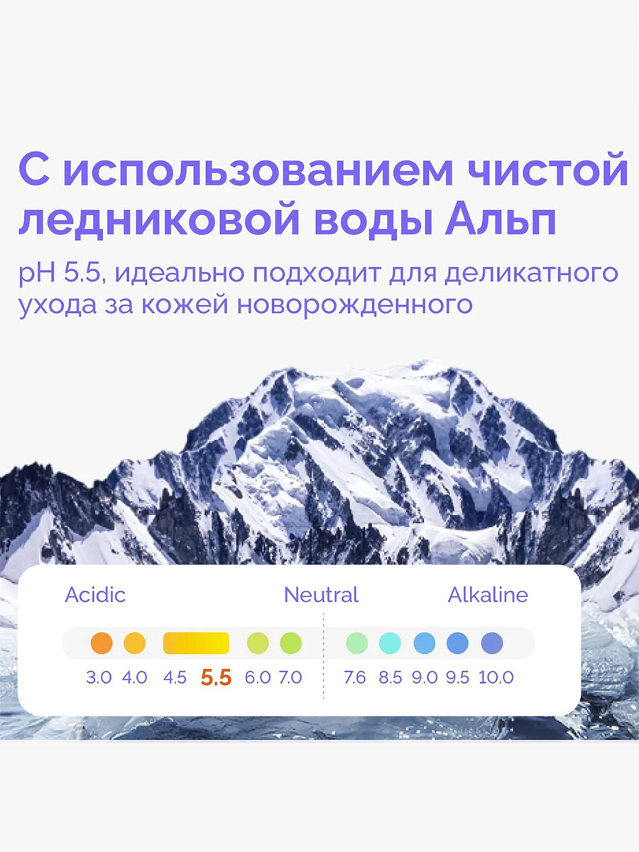 Салфетки Hoppi детские влажные с ледниковой водой 80 шт