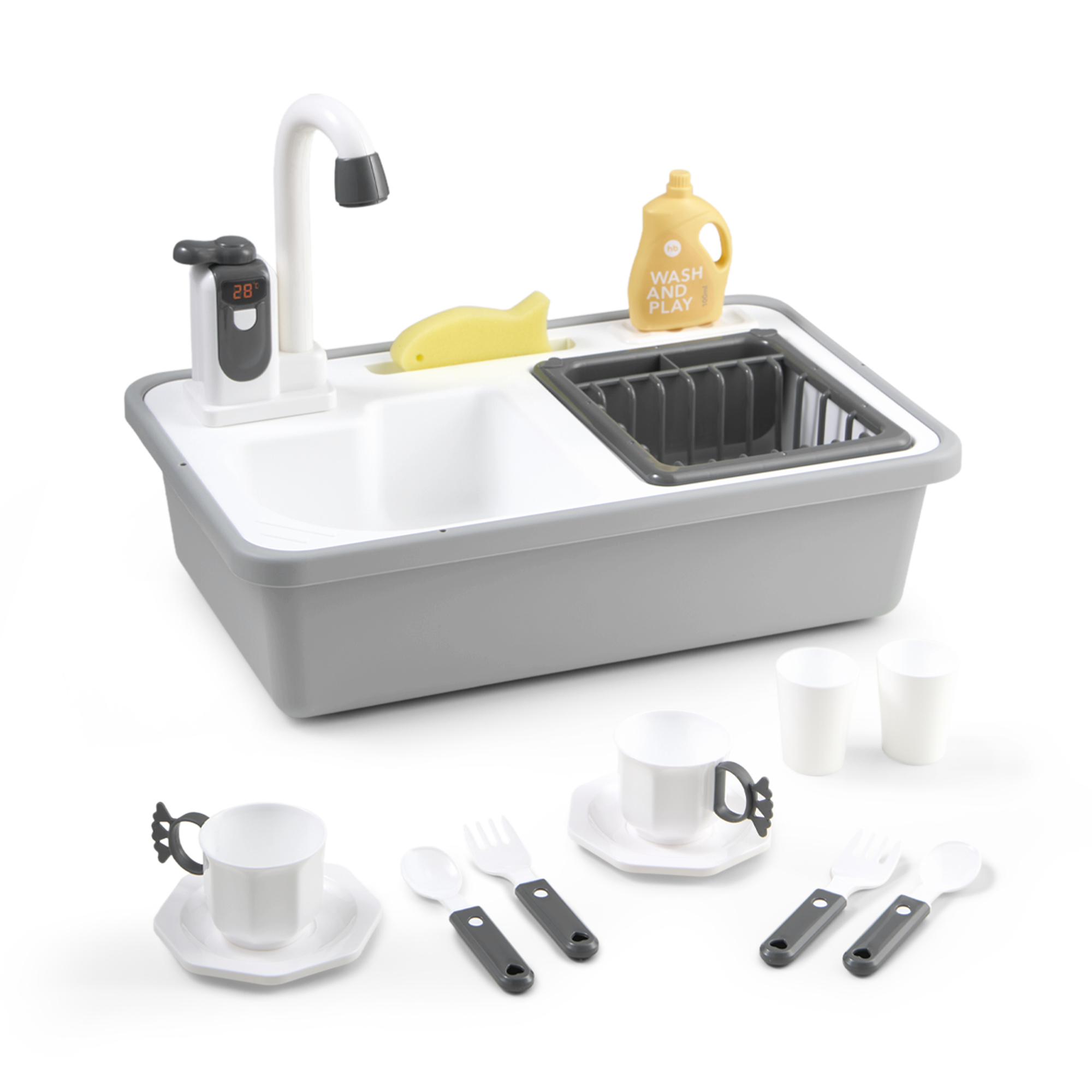 Набор игровой Happy Baby Раковина WASH AND PLAY grey 331869