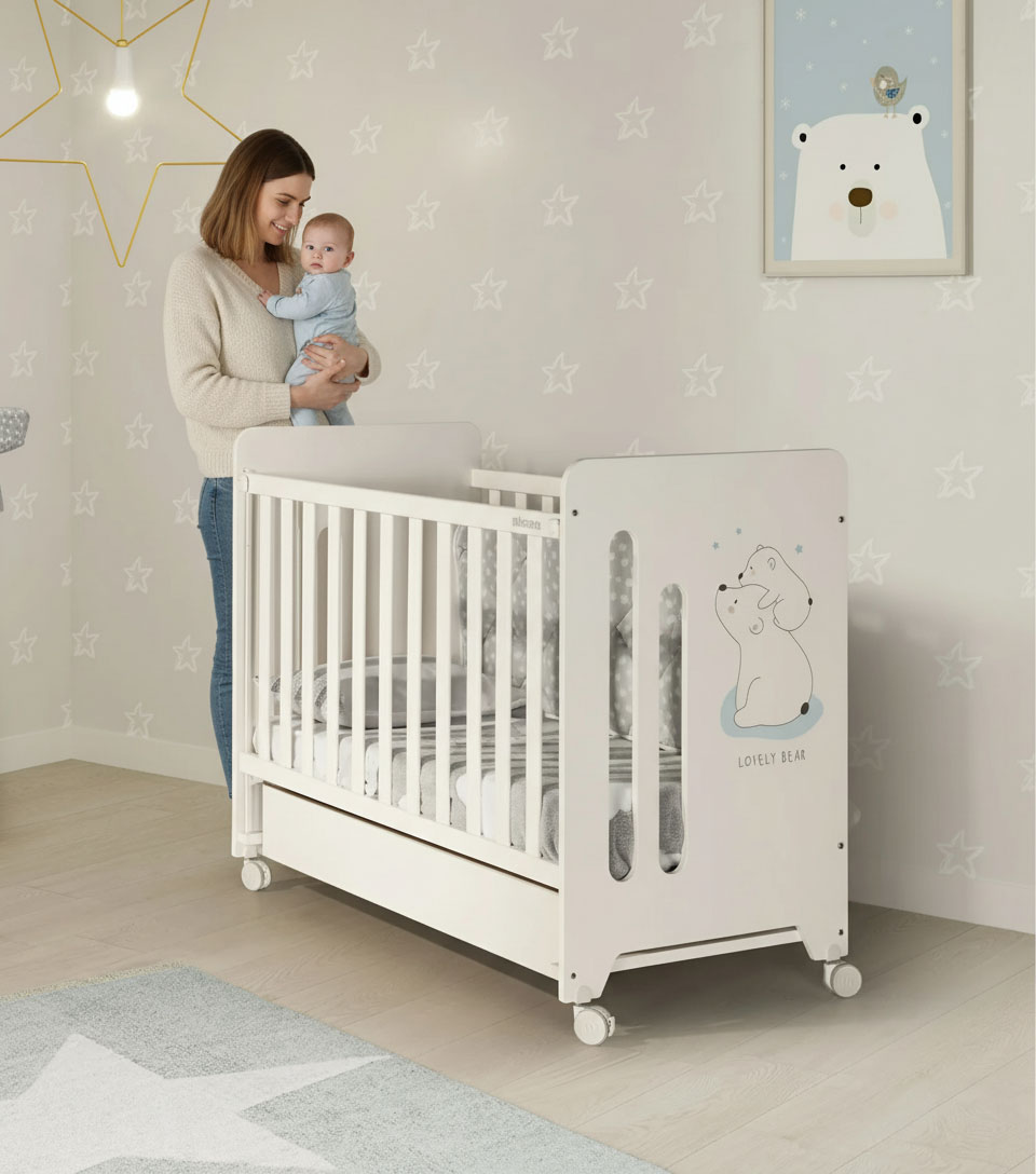 Промонабор Micuna Polar Bear: Кровать 120x60 + Комод пеленальный B-947