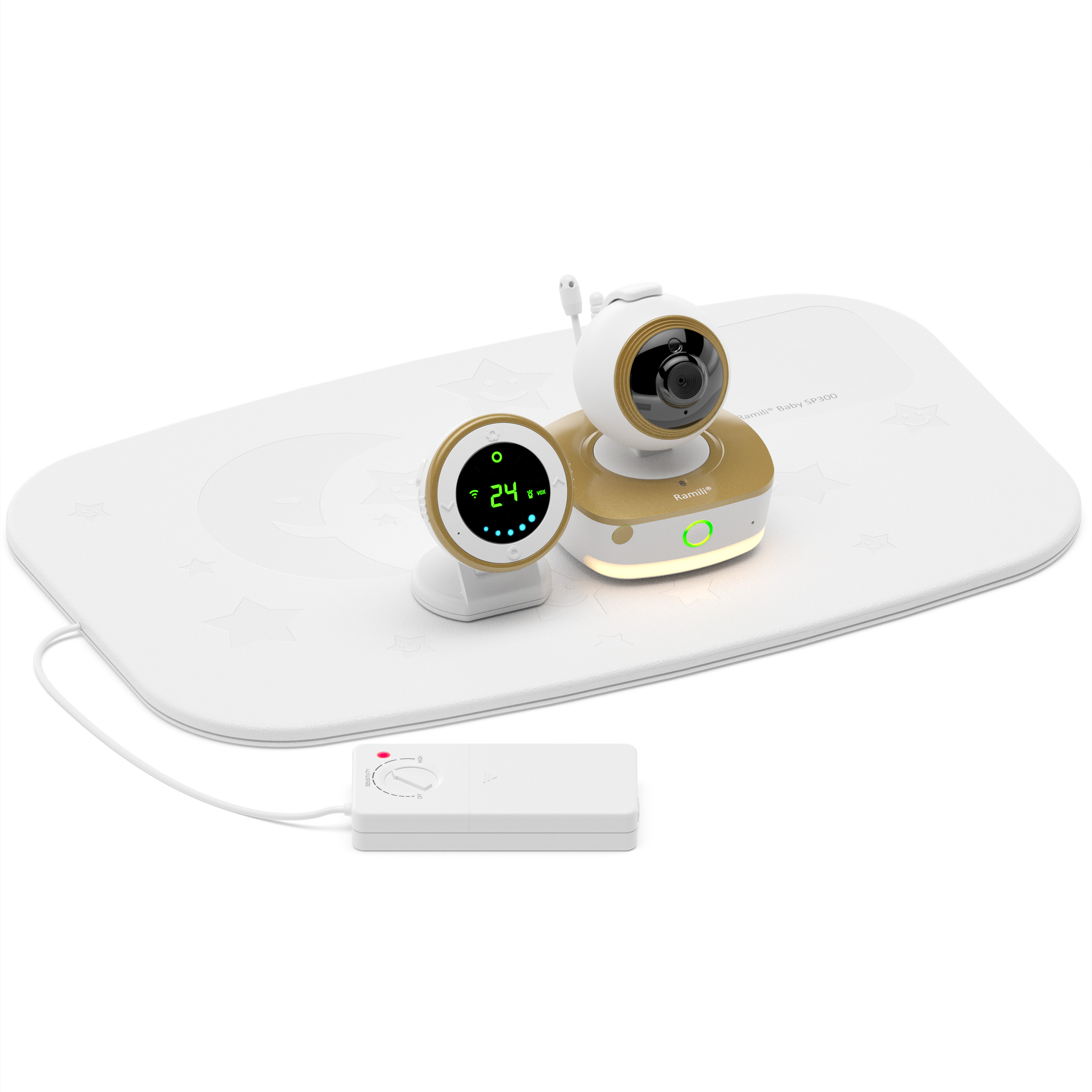 Видеоняня Ramili Baby с монитором дыхания 3 в 1 Wi-Fi Full HD радио с повышенной дальностью RV1800SP