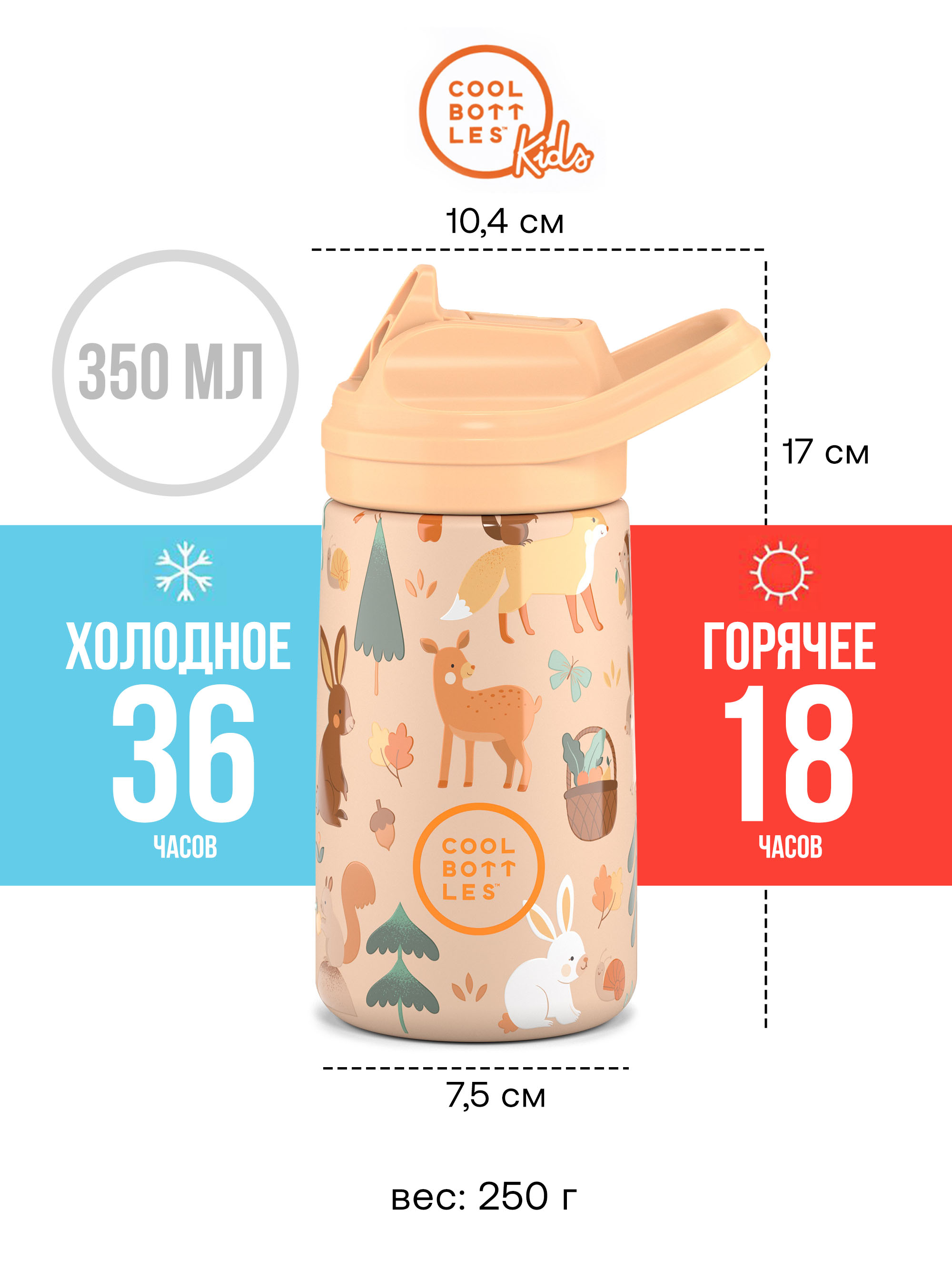Термос–термобутылка Cool Bottles Kiddie 350мл