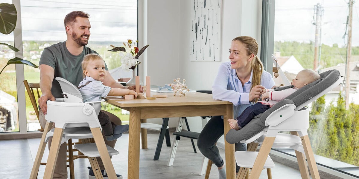 Шезлонг Stokke STEPS BOUNCER White Deep Grey 350111