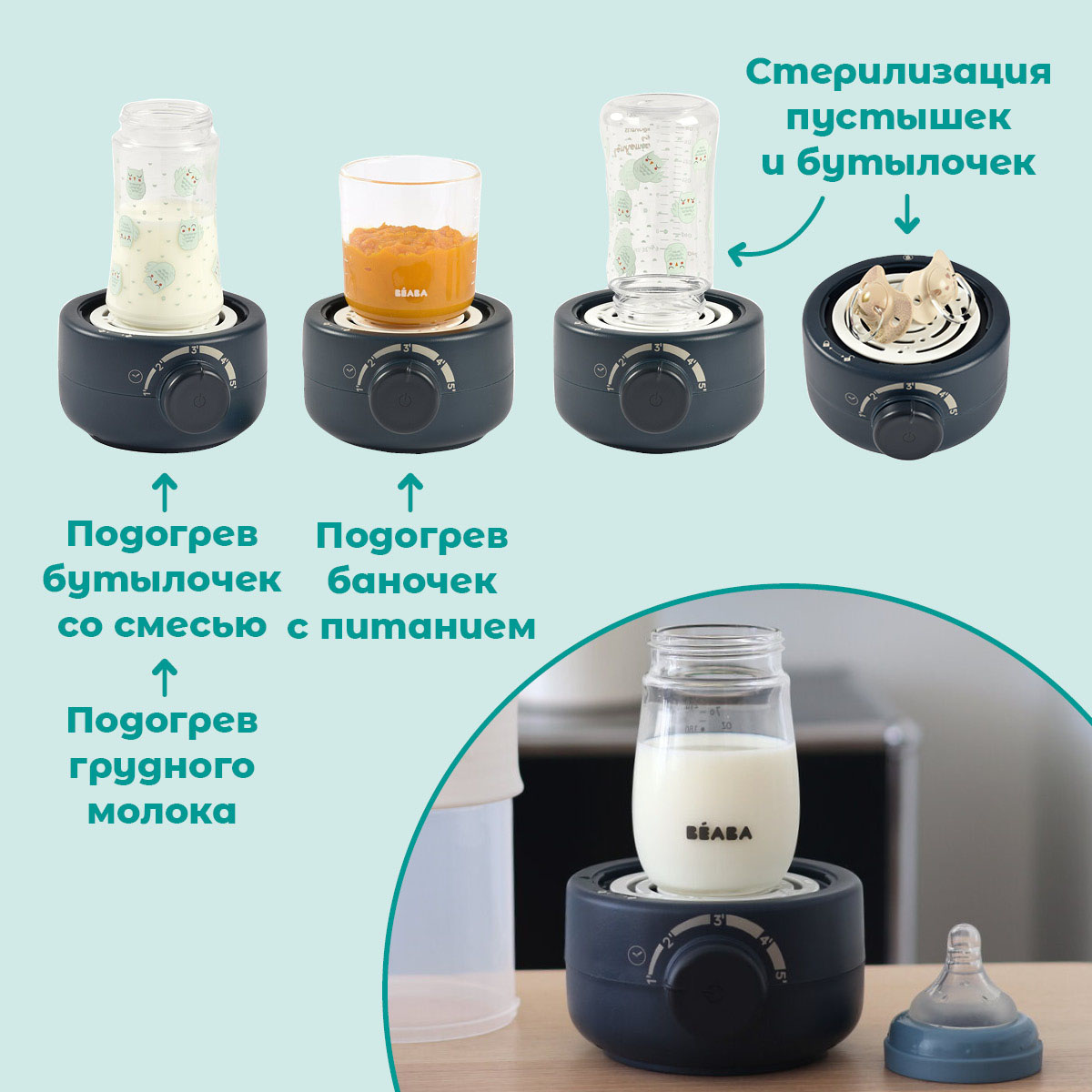Подогреватель детских бутылочек Beaba 2 в 1 Baby Milk Second
