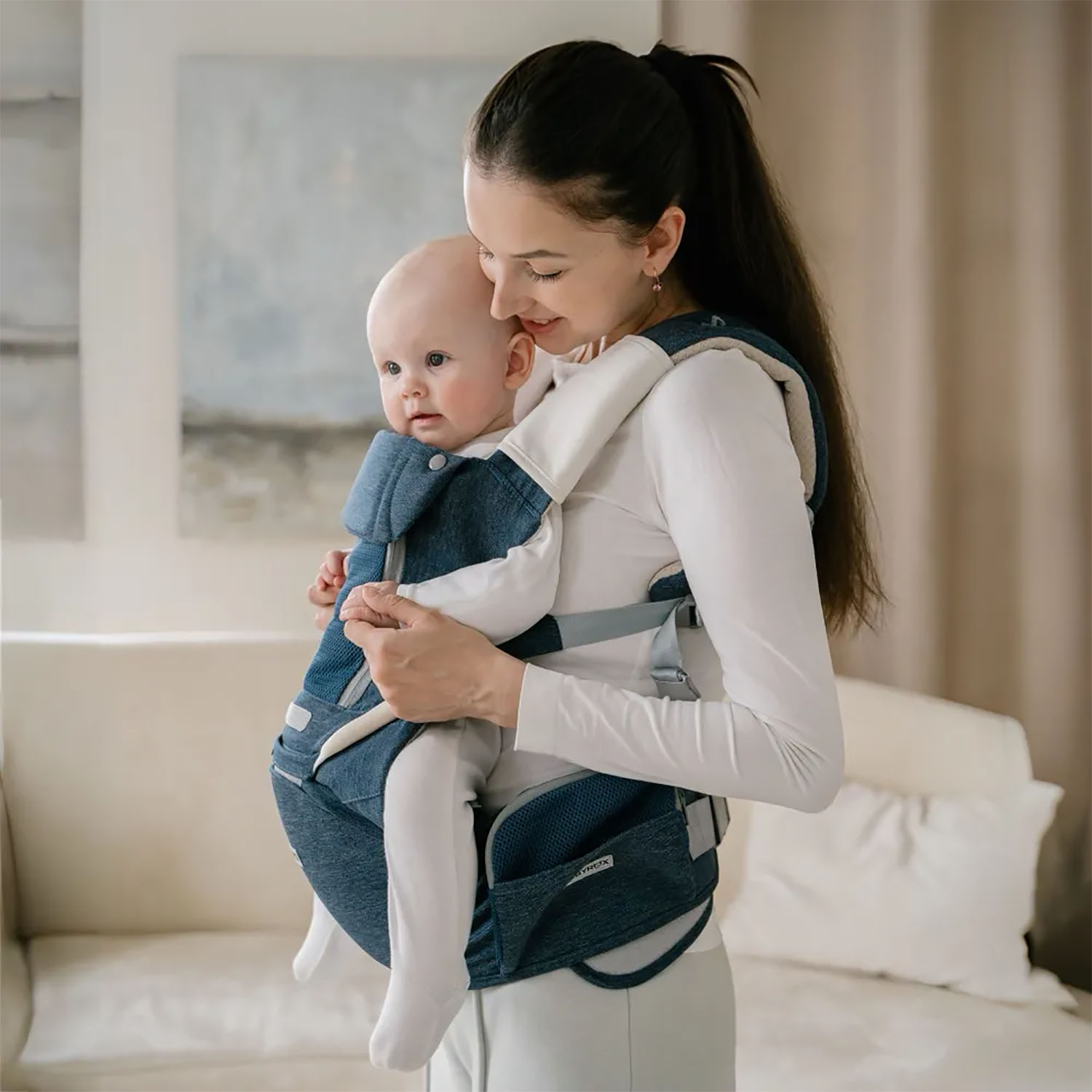 Рюкзак переноска Babyrox Premier с нагрудником синий BC2000