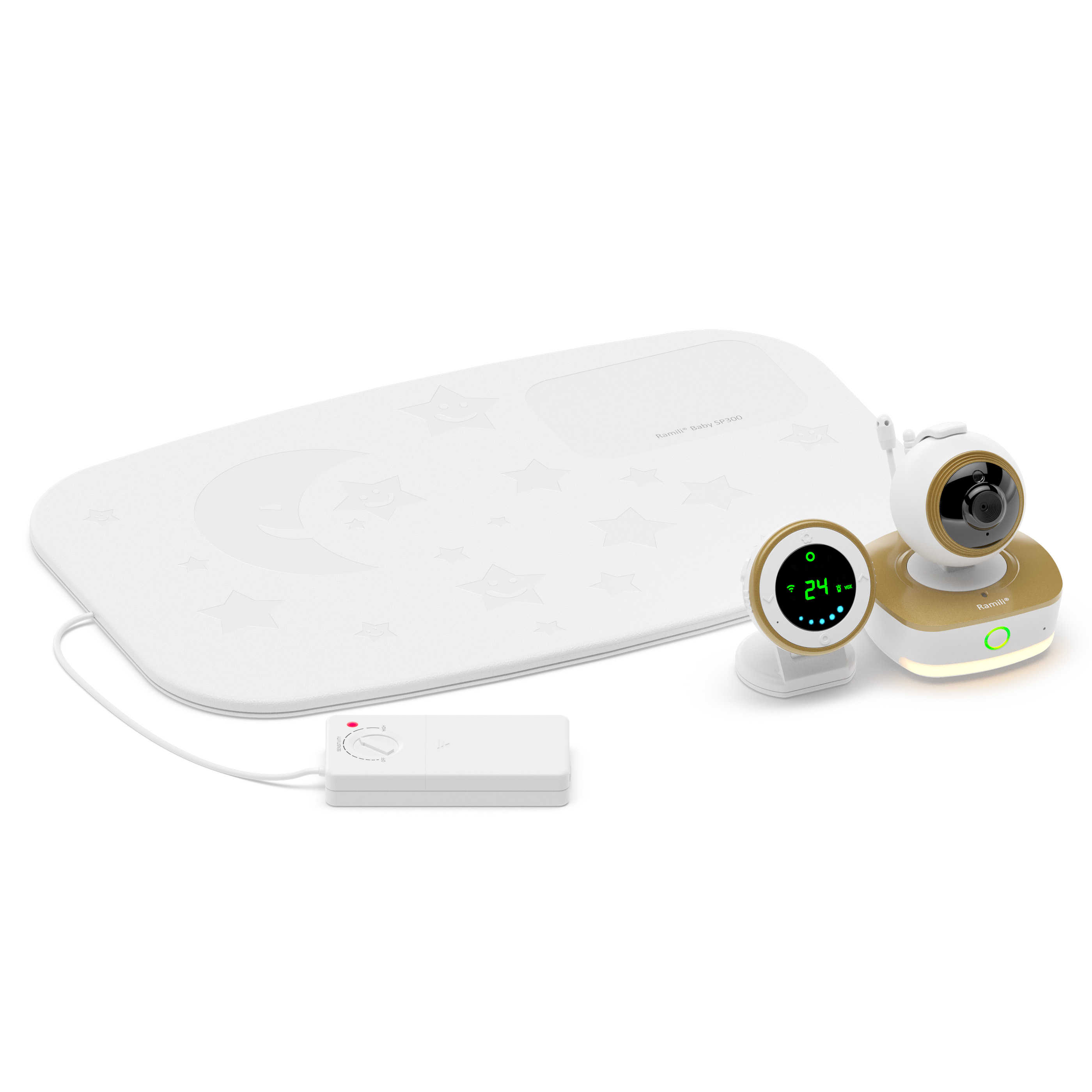Видеоняня Ramili Baby с монитором дыхания 3 в 1 Wi-Fi Full HD радио с повышенной дальностью RV1800SP