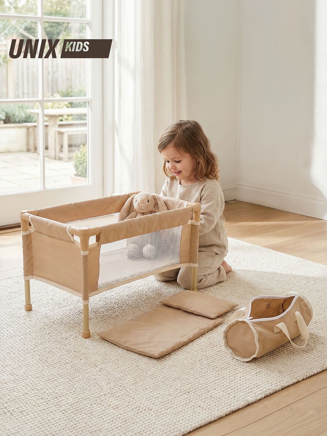 Кроватка UNIX Kids Doll для кукол Бежевый (Camel) DOLLCRIBCL