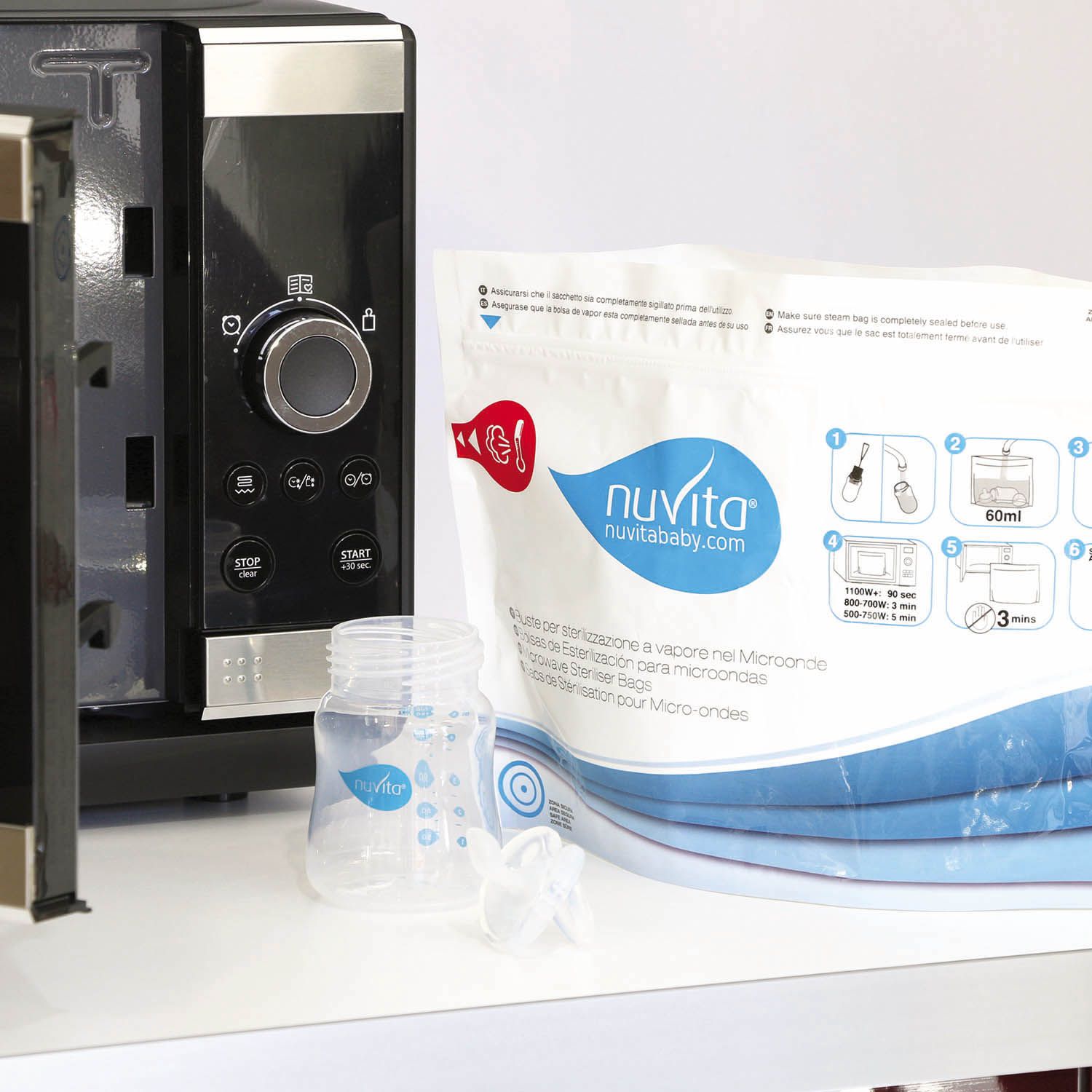 Пакеты для стерилизации в микроволновой печи Nuvita 1087 Microwave steam sterilizer bags, 5 шт NU-ALST0008