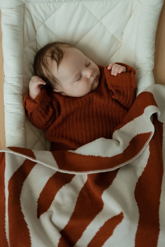 Плед детский 87х87 см LoomKnits Zebra LoomKnits Кешью