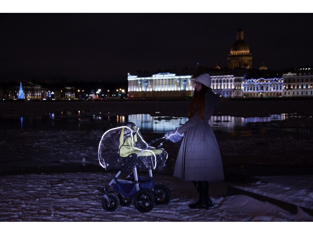 Дождевик Roxy-Kids на коляску универсальный со светоотражателем в сумке RRC-002