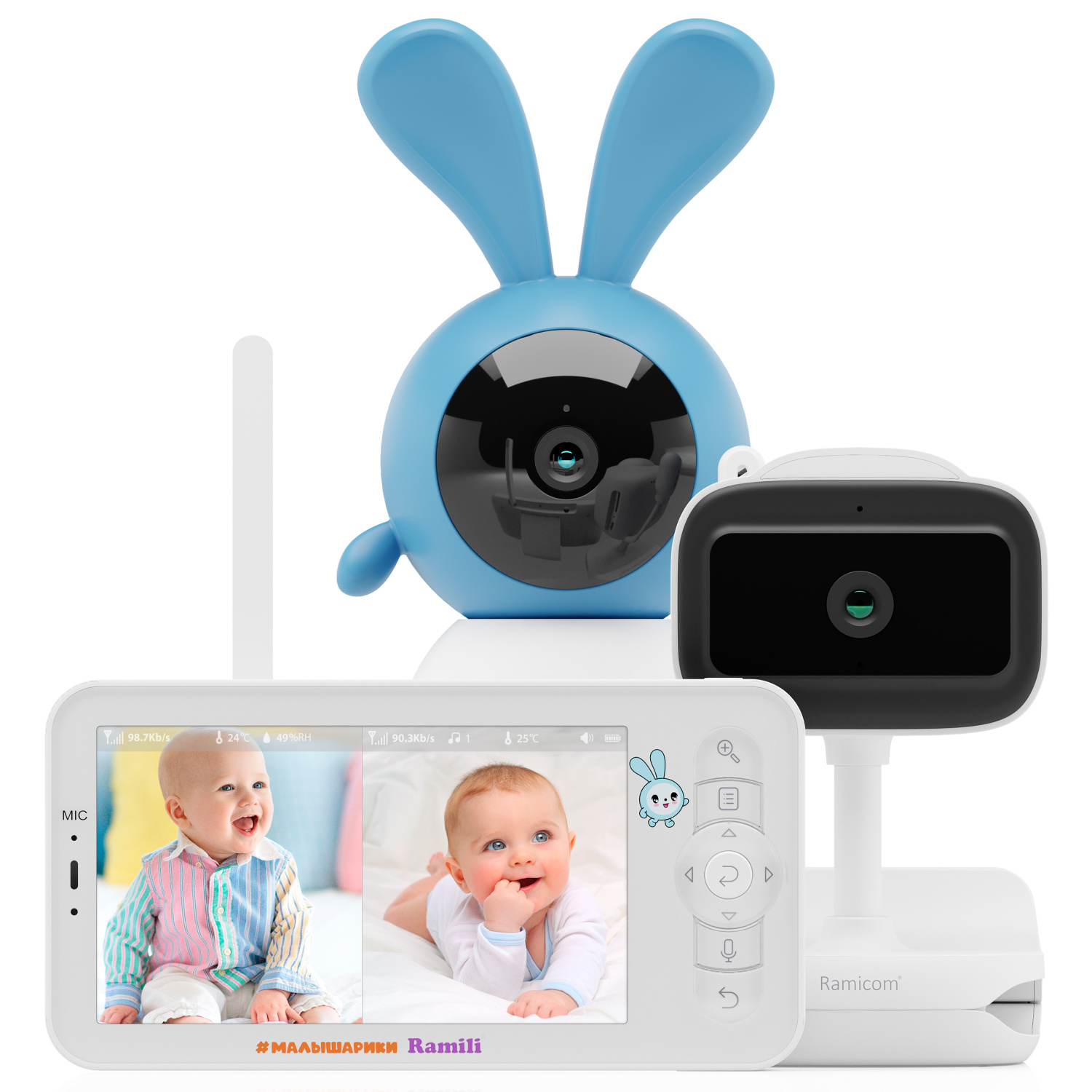 Видеоняня Ramili Baby Крошик, Малышарики с креплениями RV100KROSHVRC400C