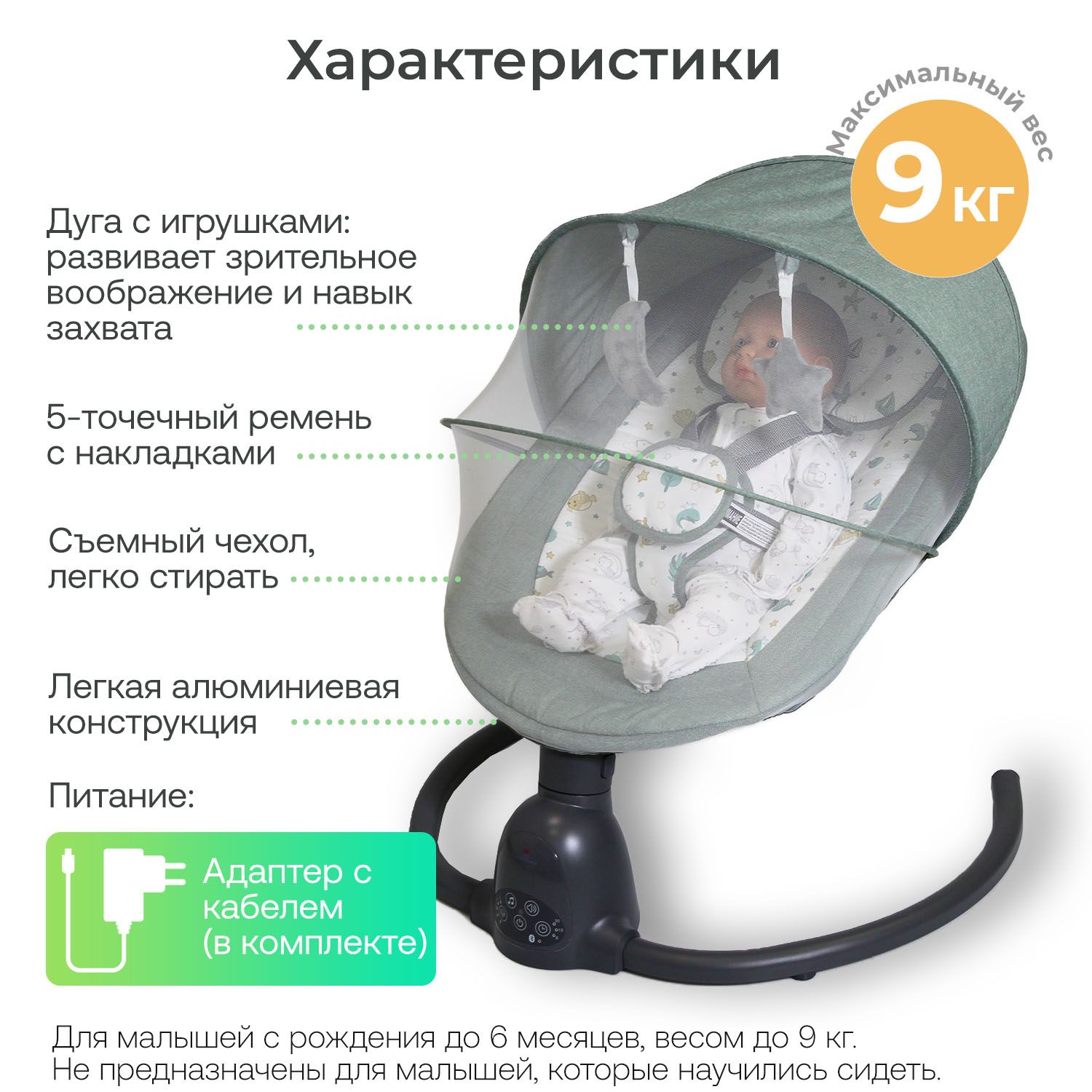 Качели детские Fiorellino mint BSN001