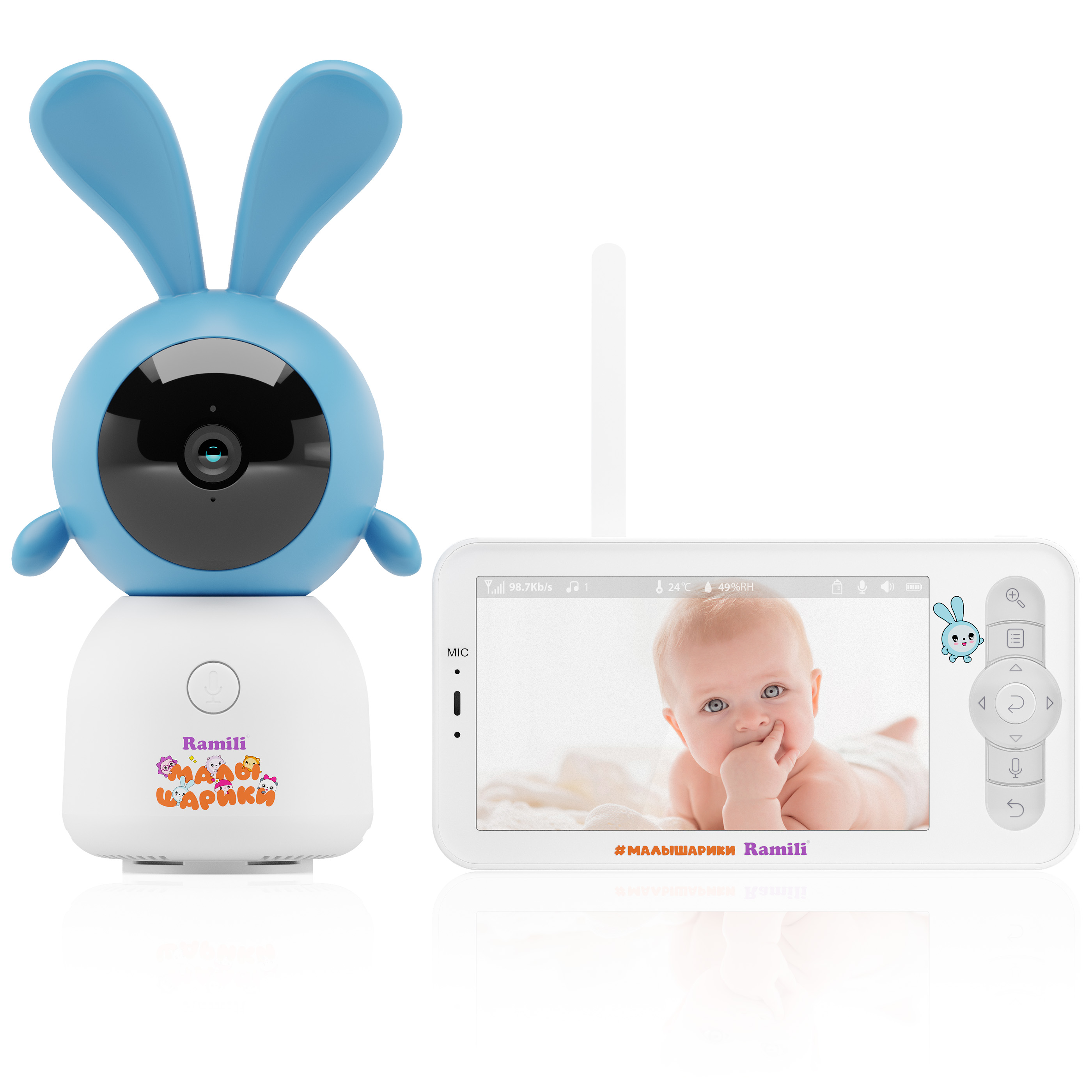 Видеоняня Ramili Baby Крошик, Малышарики с креплением RV100KROSH
