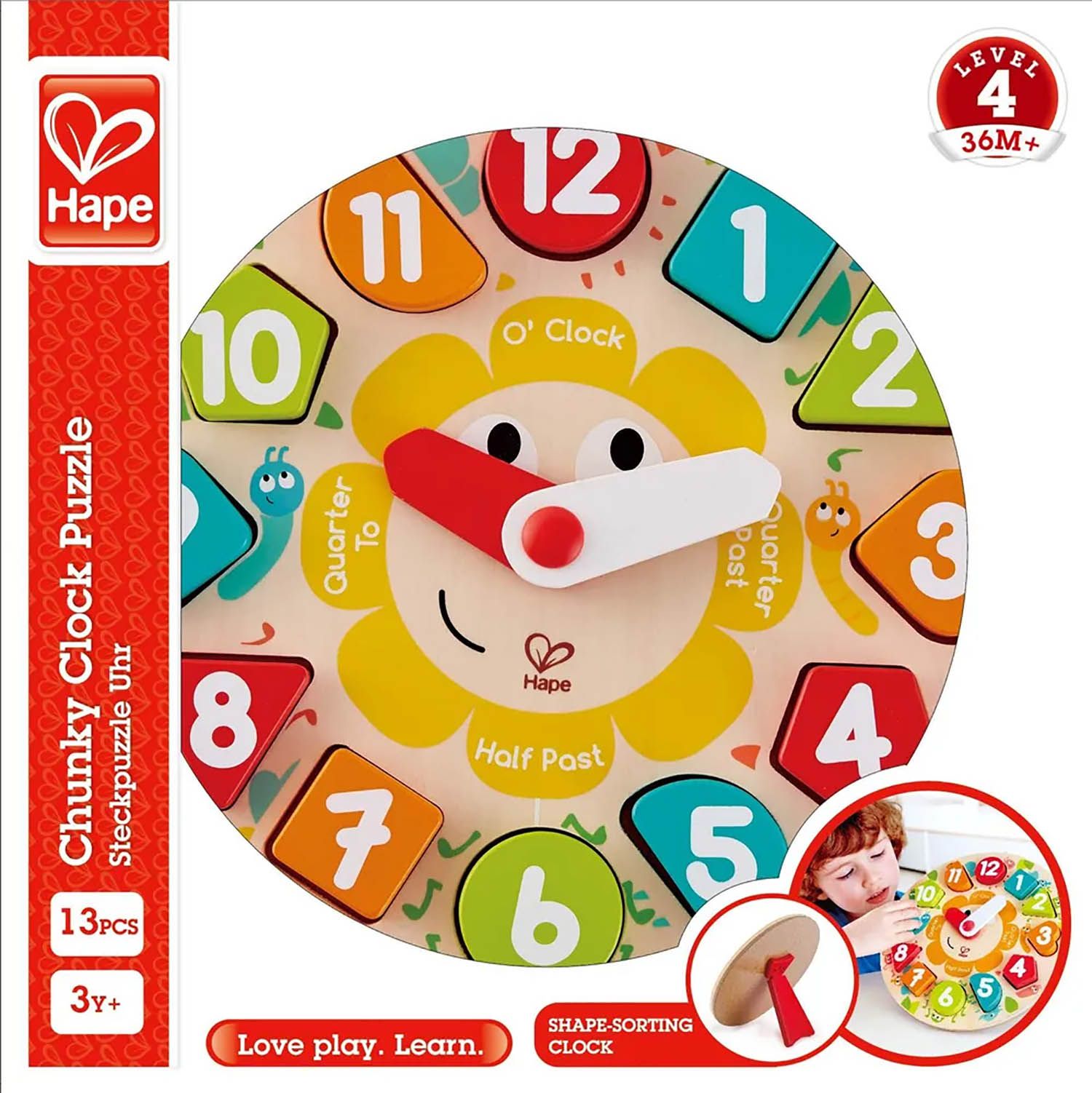 Головоломка HAPE развивающая Мозаика с часами E1622_HP