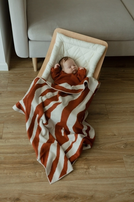 Плед детский 87х87 см LoomKnits Zebra LoomKnits Кешью