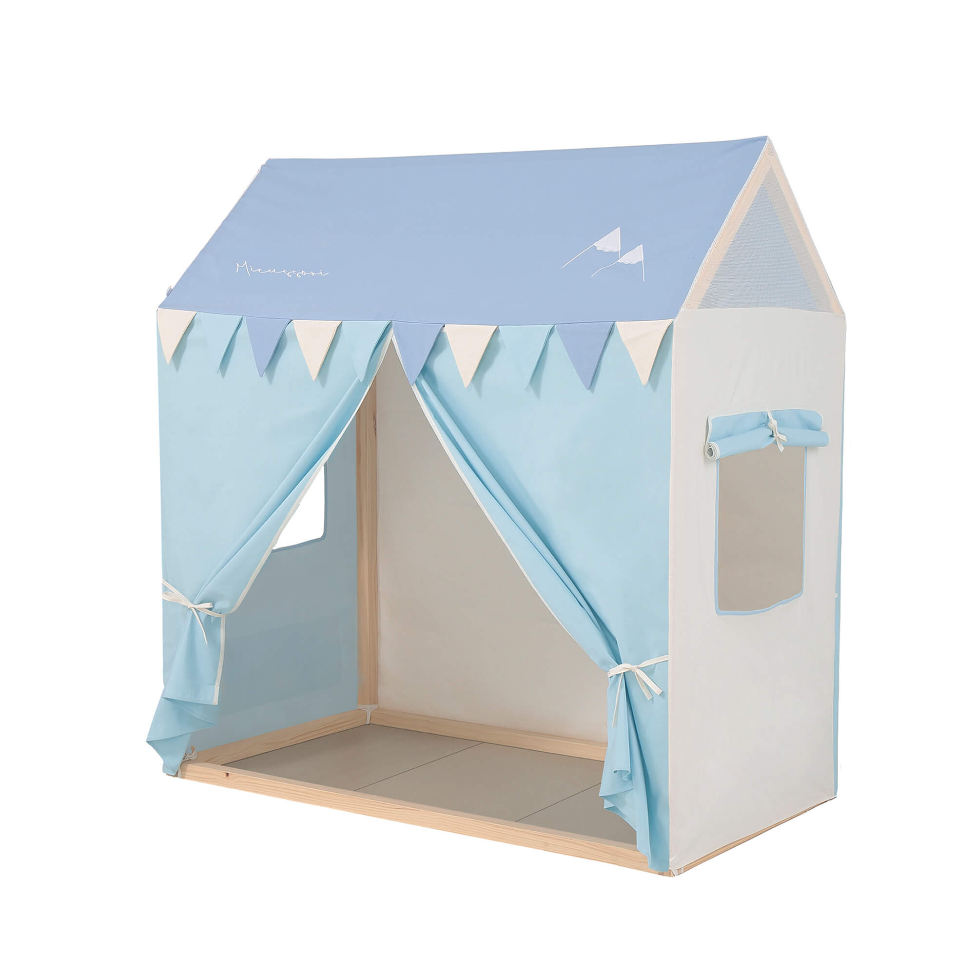 Комплект Micuna Tipi House №1: кровать 140х70 MONT-1874 natural wax + балдахин ТХ-1906 Camp