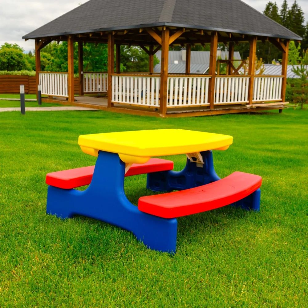 Стол садовый с лавочками UNIX Kids Garden Yellow PTGARDTB100