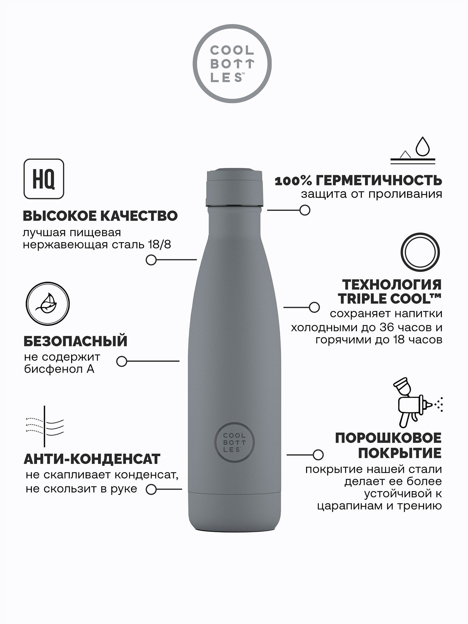 Термос–термобутылка Cool Bottles 500мл