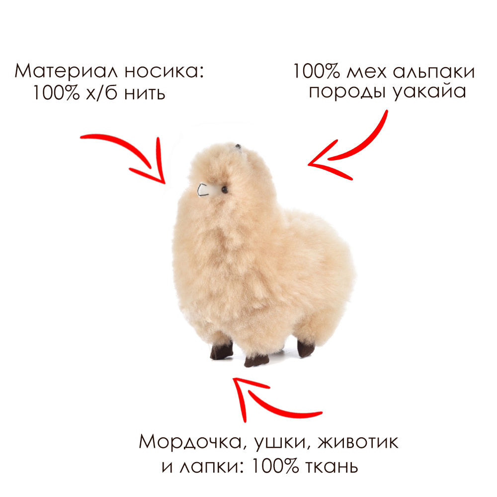 Игрушка мягкая ЛеРаРу Альпака уакайа Койя 20 см