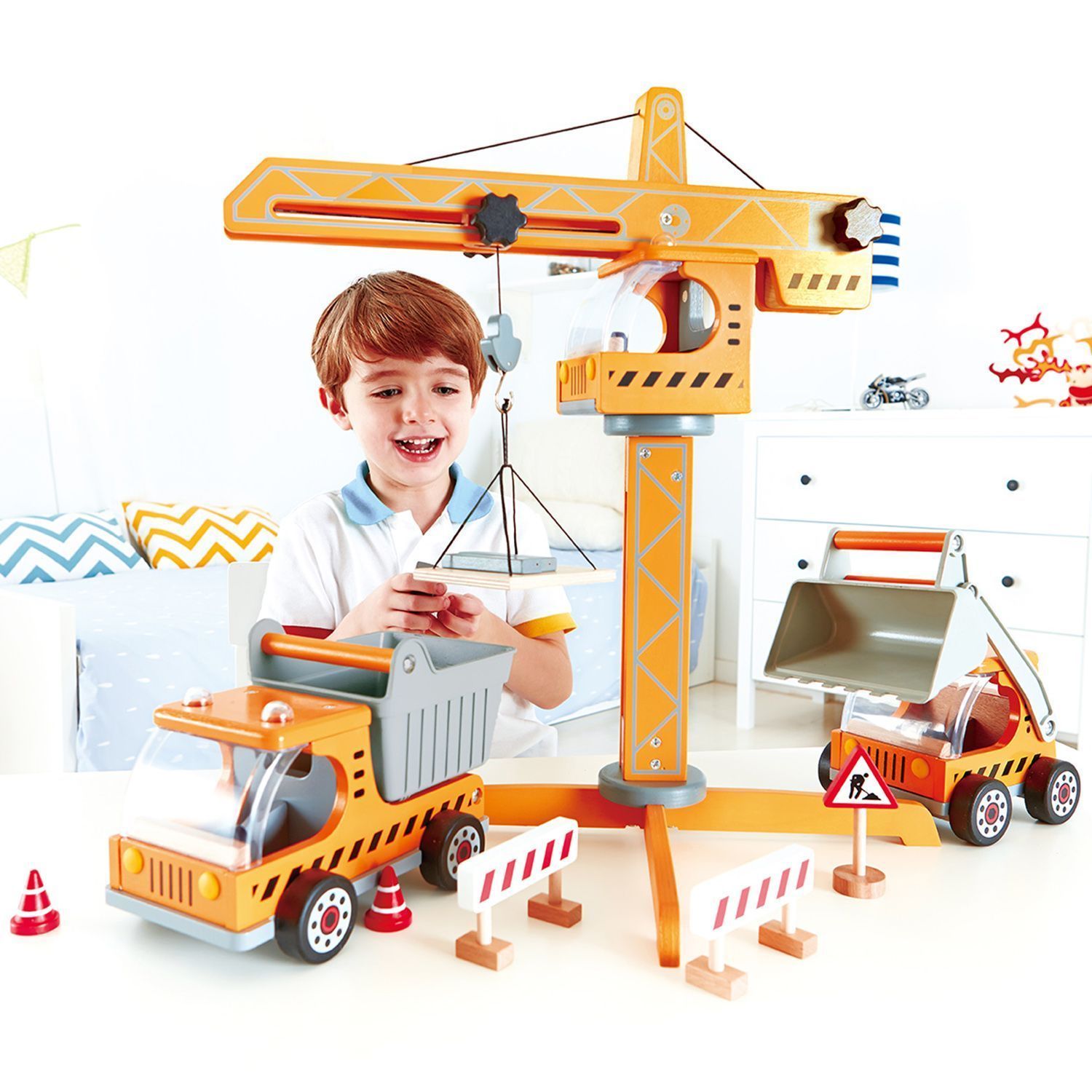 Игровой набор Hape «Большой подъемный кран»